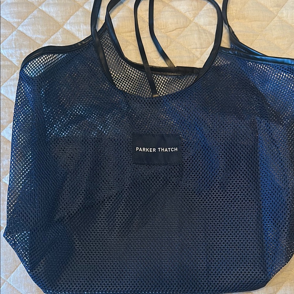Parker Thatch Navy Mesh Tote Bag